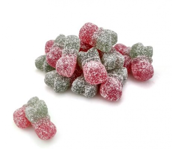 Veggie Zure Kersjes, Zure snoepjes smaken altijd, de snoepjes zeker toevoegen aan jouw favorietenlijst In onze webshop verkopen wij snoep voor iedereen. Matthijs Veggie Zure Kersjes zit in een stazak van 200gram