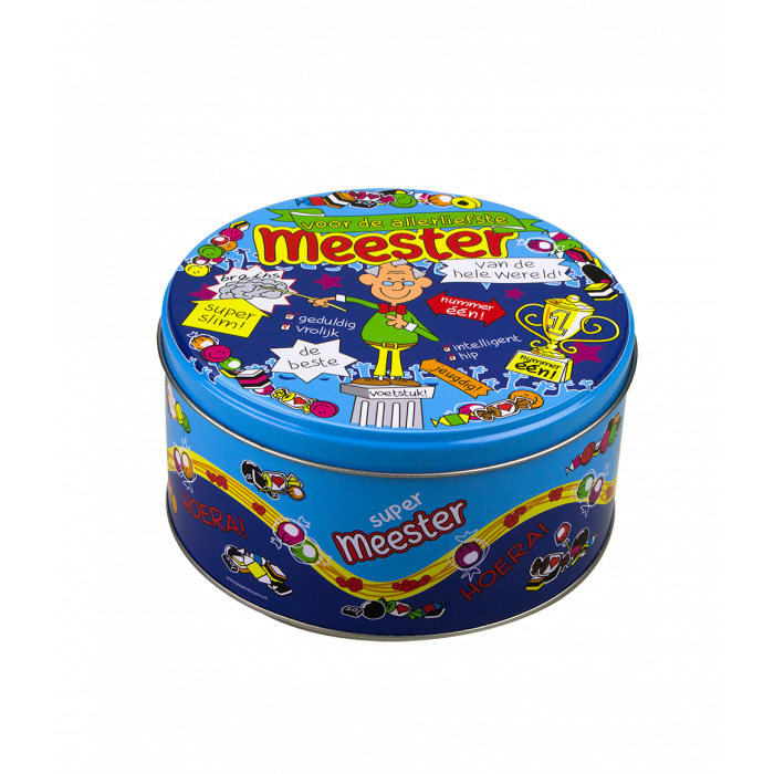 Filled sweet tin teacher and 500 grams