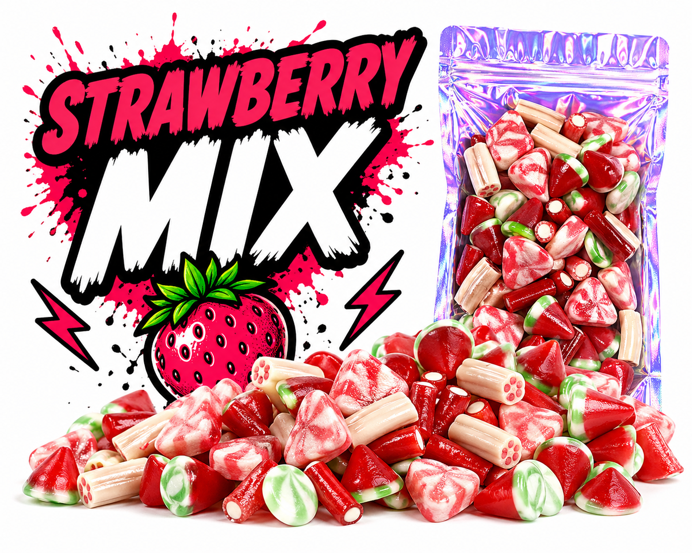 Söt jordgubbsmix