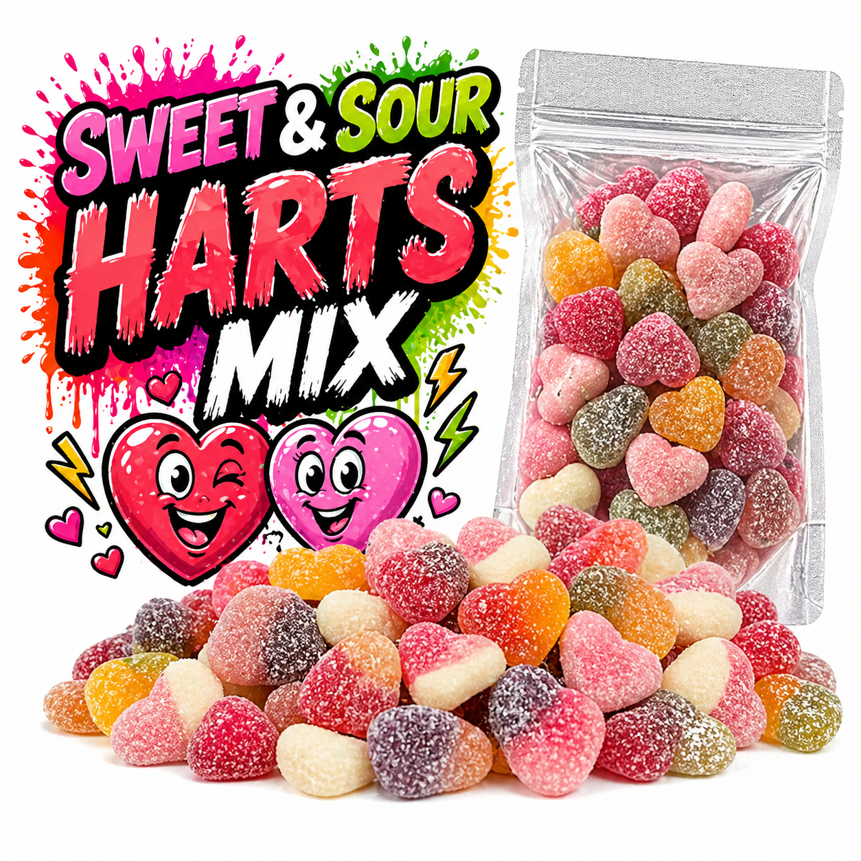 Sött & surt hjärtan Mix
