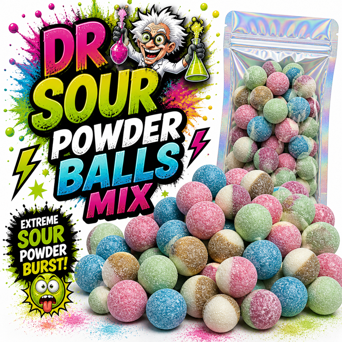 Dr. Sour Pulverbollar Mix
