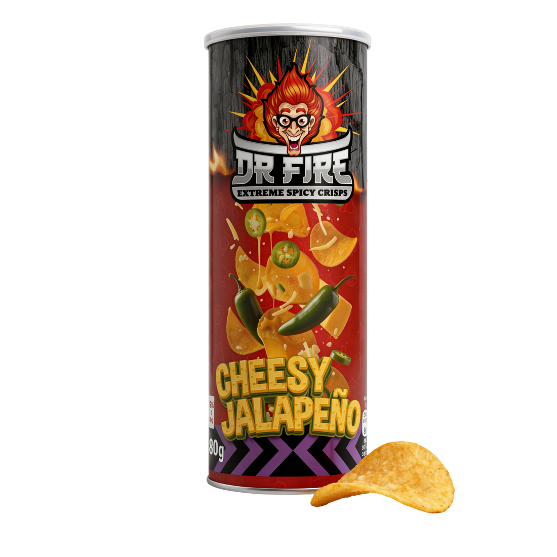 Dr. Fire chips Ostig jalapeño 80 g.