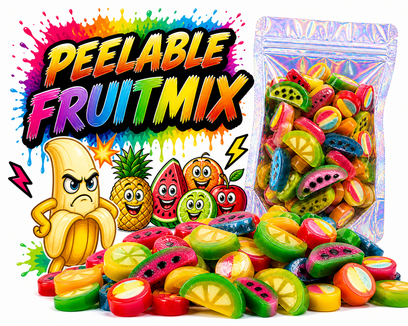 Söt Peelable Fruitmix